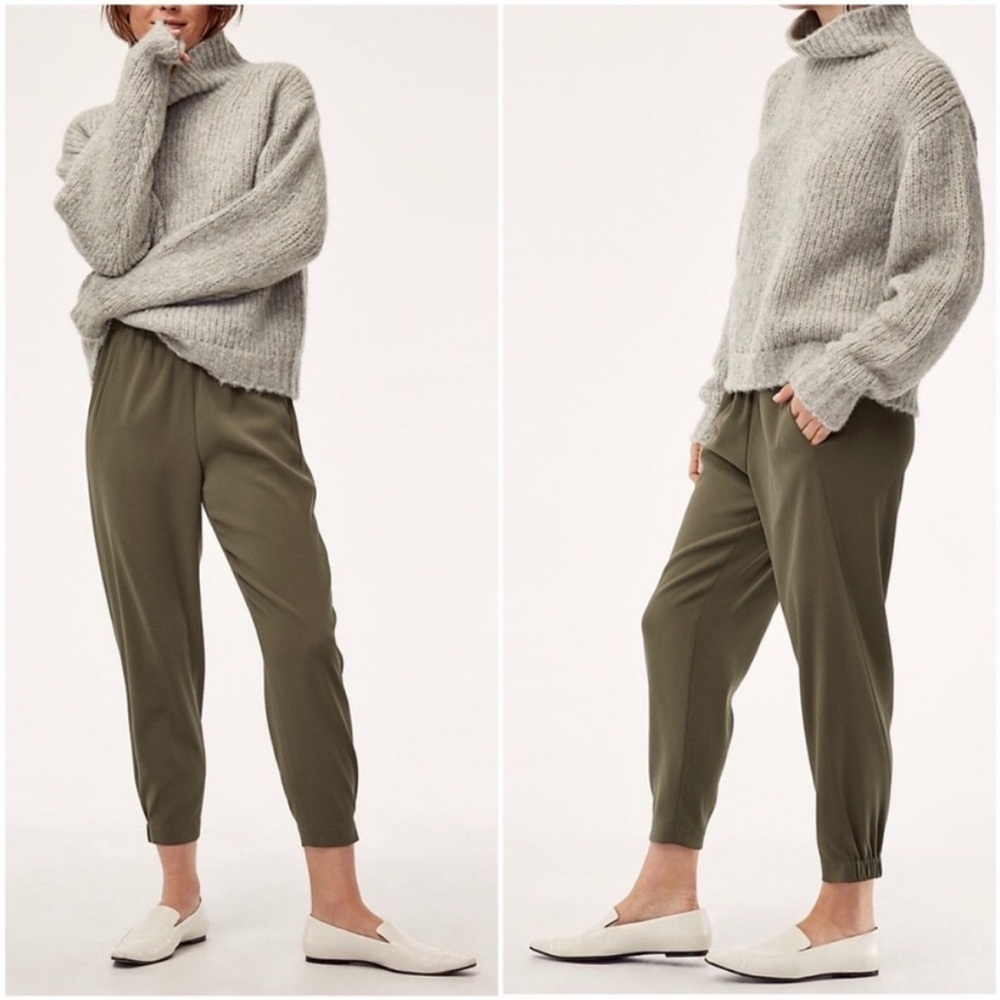 Aritzia Babaton Dexter Pant Terado Olive Green Size M